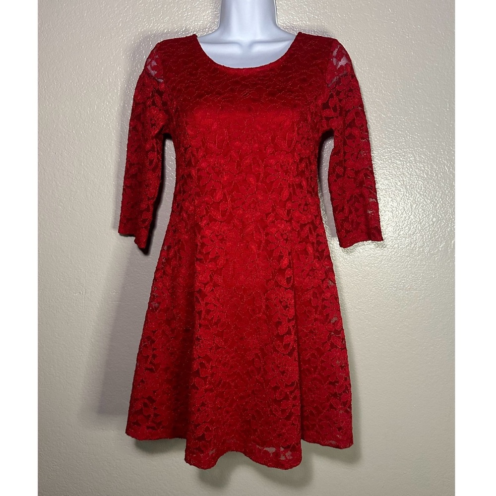 Lush Lace Mini Dress in Red